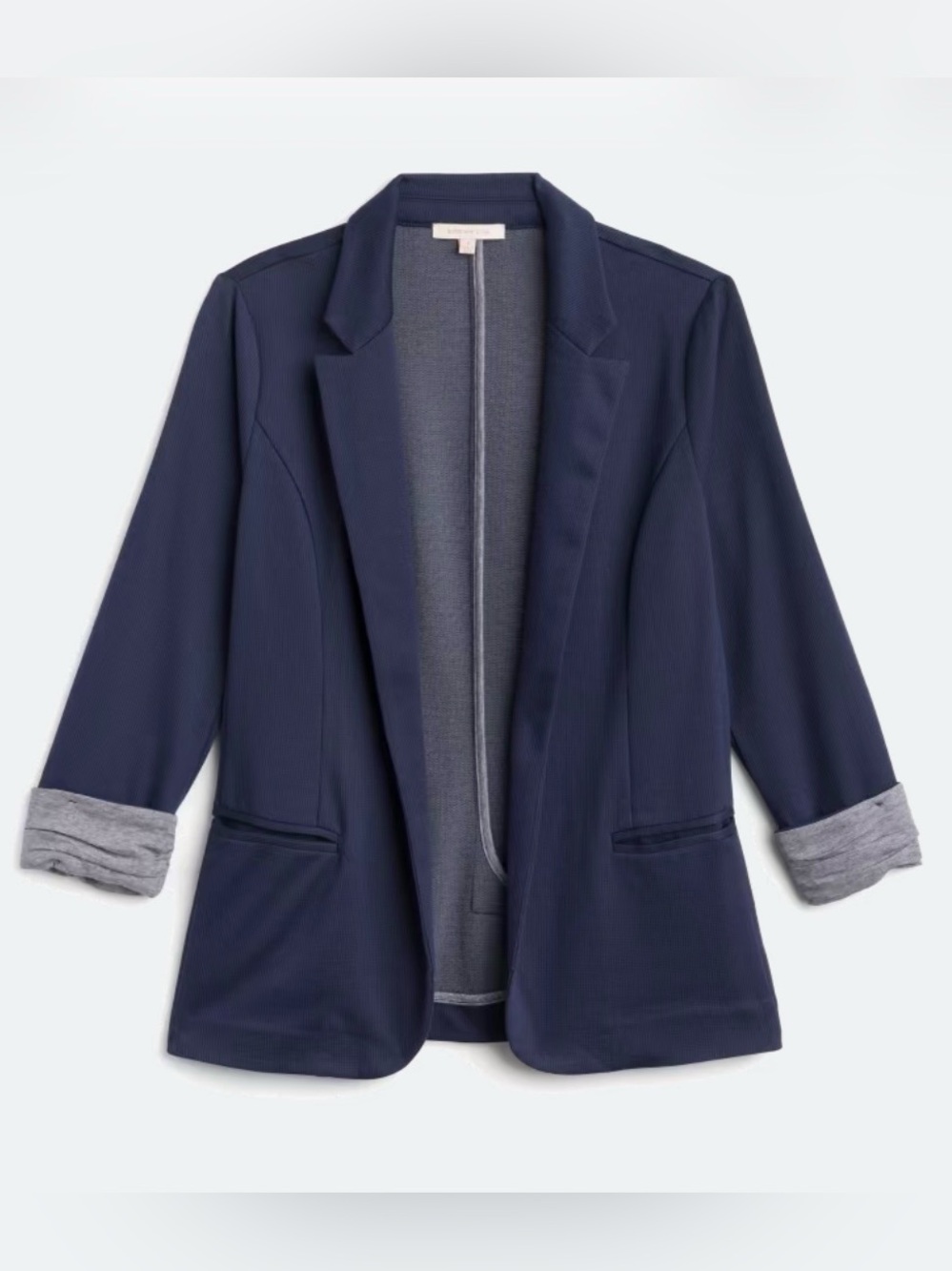 Skies Are Blue Women’s Large Navy Open Front Knit Blazer Jacket
